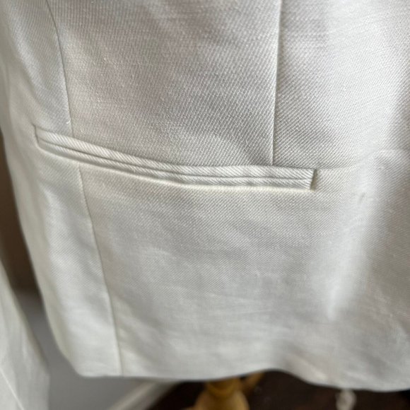 J.Crew $198 Parke Blazer Stretch Linen Blend White Size 4 BF427 - Picture 7 of 10